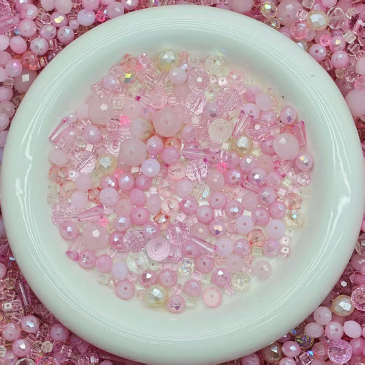 Big sale Blingbling glass beads - Pink mix  (for keychains, phone chains,bracelet, necklace）
