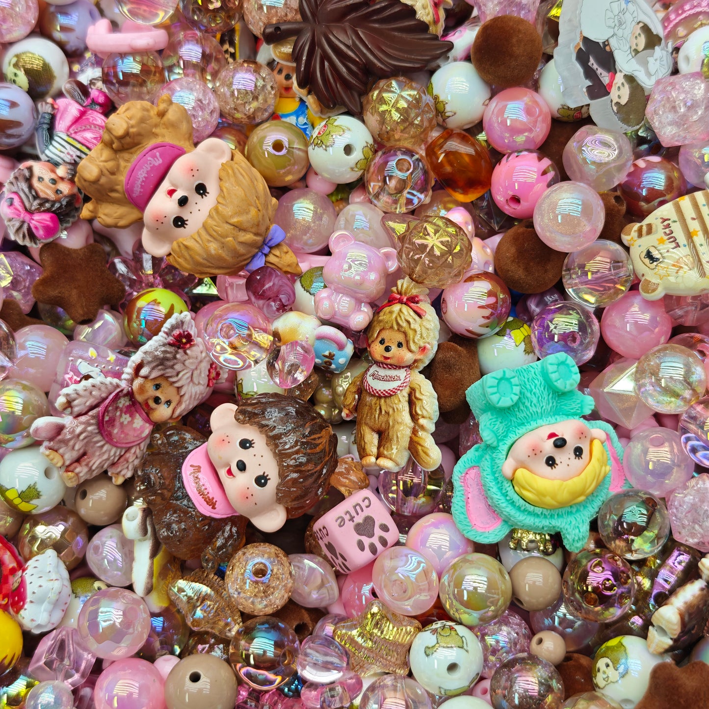 Acrylic beads-Monchhichi (for beadable pens, keychains, phone chains)