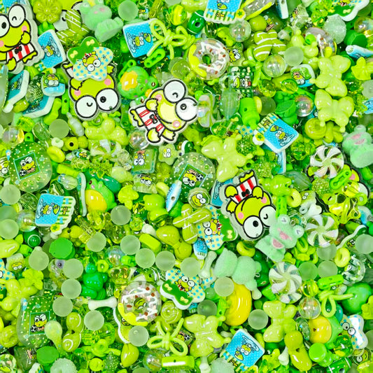 Acrylic Beads -Green frog (for beaded pen, keychains, phone chains)