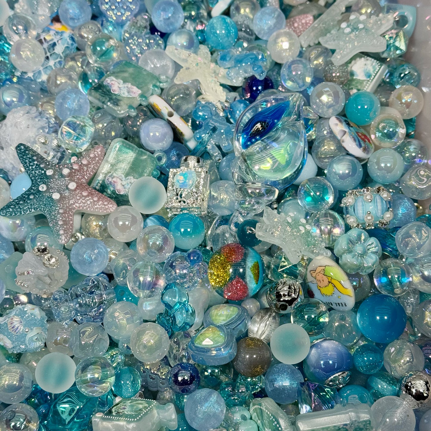 Acrylic beads- Ocean Mix (for beadable pens, keychains, phone chains)