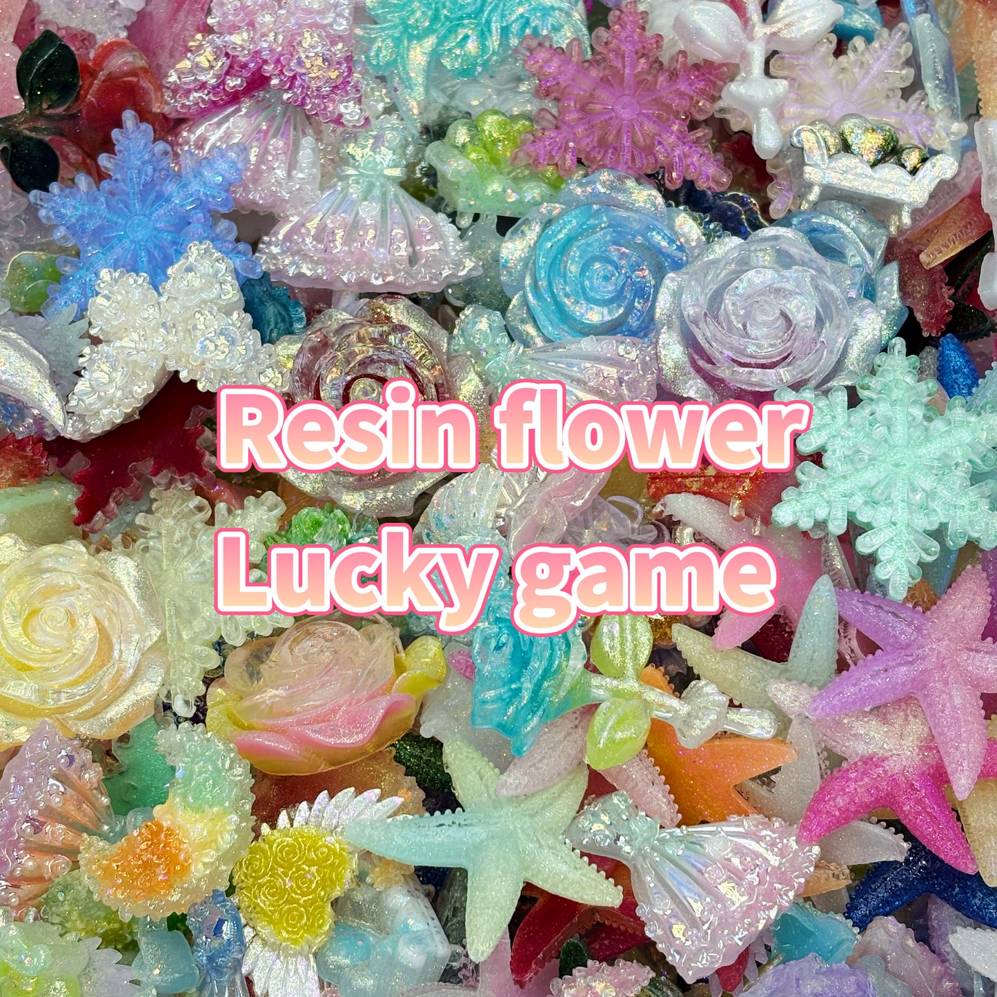 Glitter resin flower lucky game-Aria