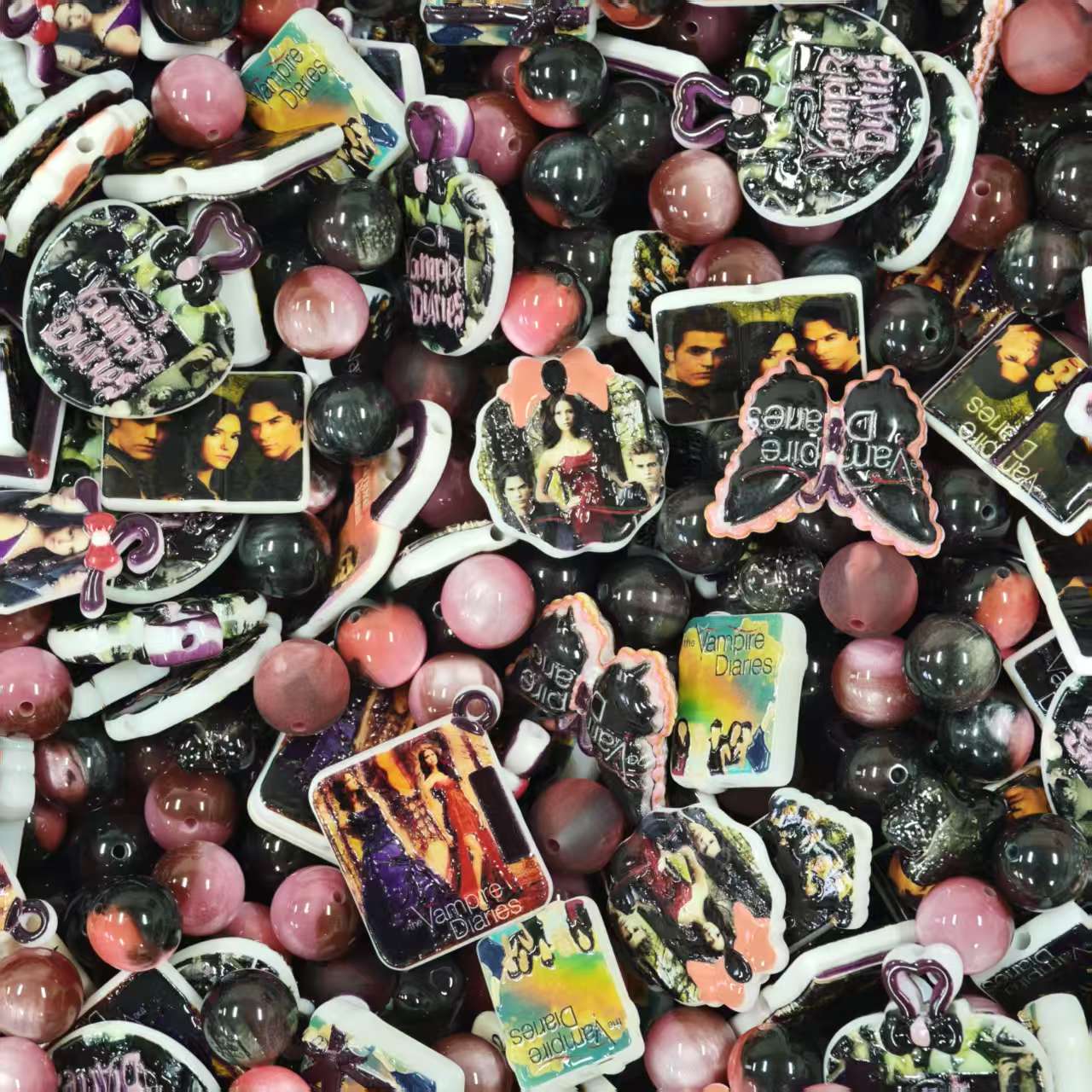Acrylic Beads - Vampire Diaries (for beaded pen, keychains, phone chains)