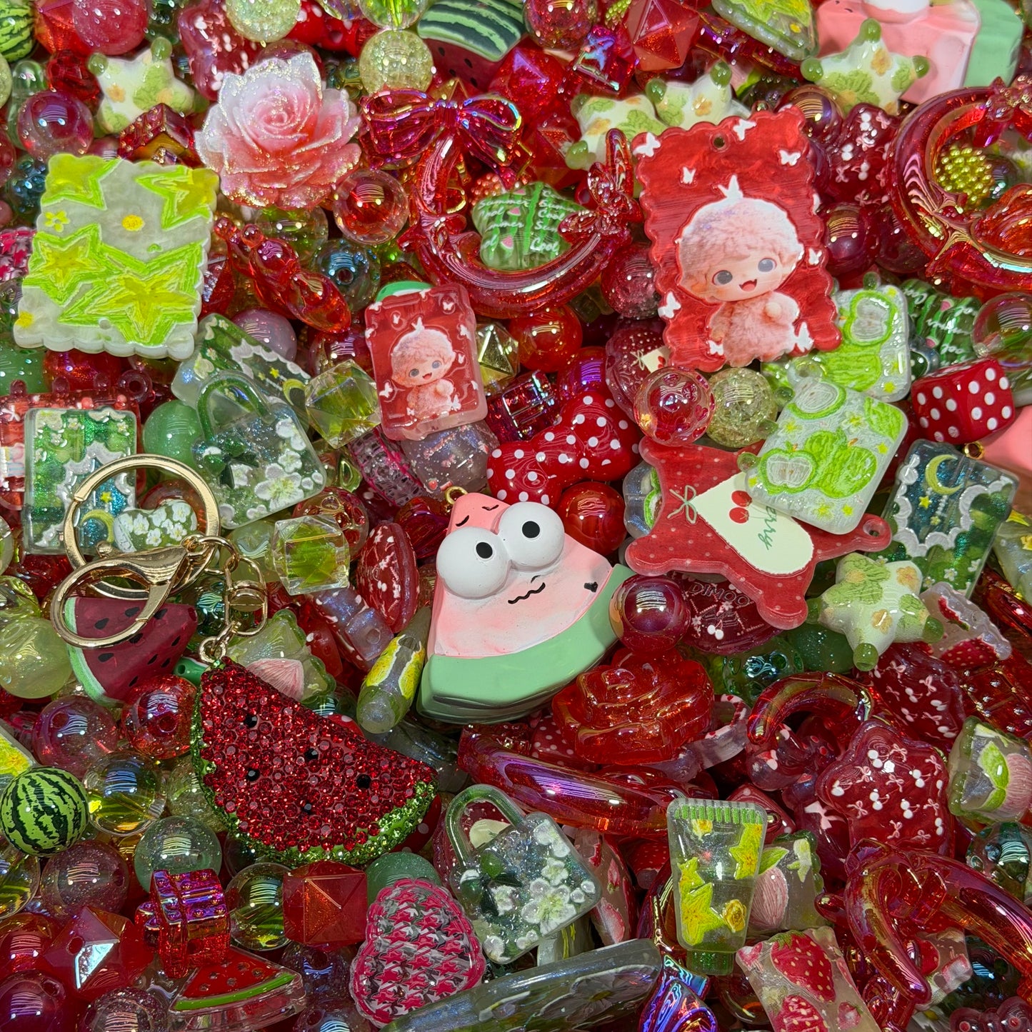 Acrylic beads-Watermelon（for beadable pens, keychains, phone chains