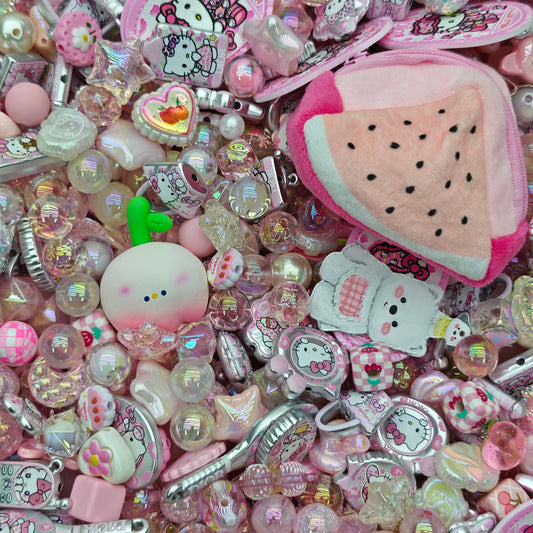 Acrylic beads-Pink HK (for beadable pens, keychains, phone chains)