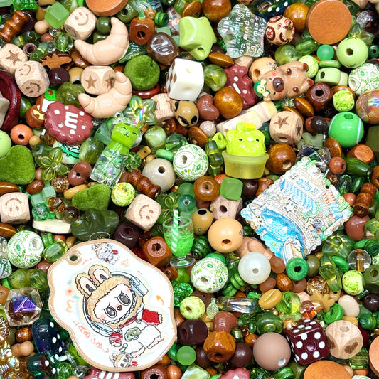 [LAST 1]Acrylic beads-The Wonderful Wizard of Oz（Green&brown) for beadable pens, keychains, phone chains