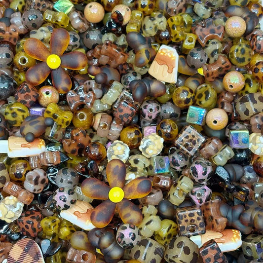 Acrylic beads - leopard beads (for beadable pens, keychains, phone chains)