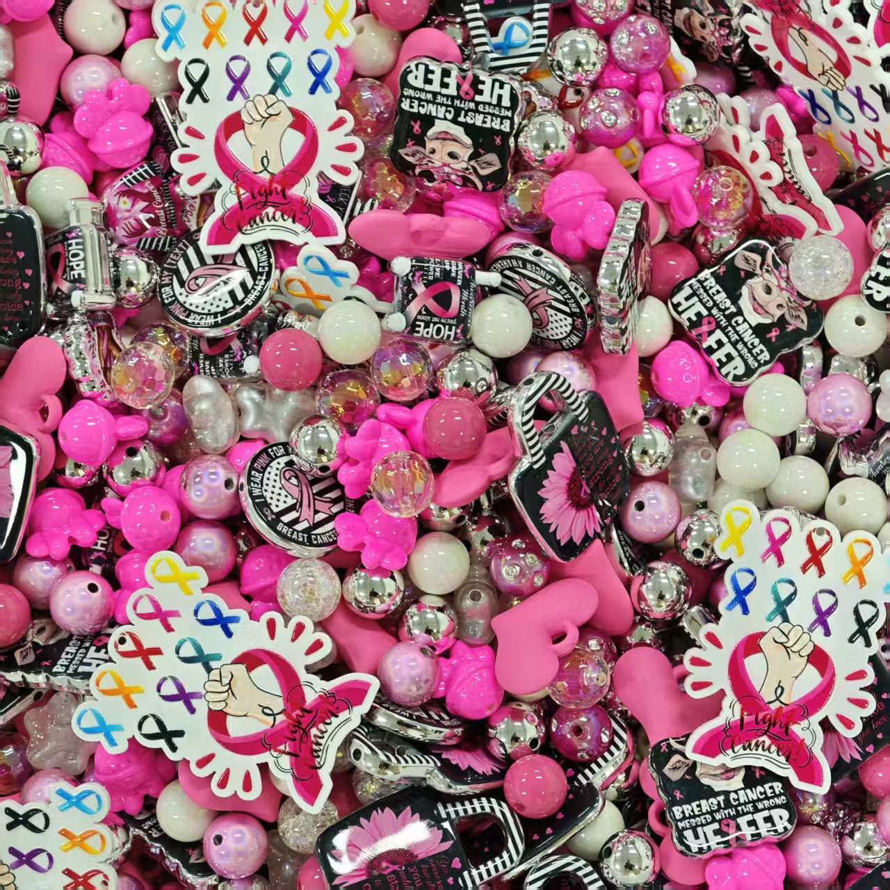 Acrylic beads -Flight cancer(for beadable pens, keychains, phone chains)