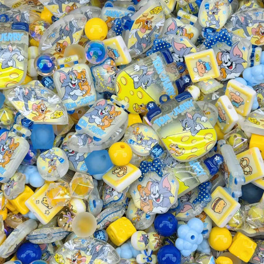Acrylic Beads -Tom and Jerry(for beaded pen, keychains, phone chains)