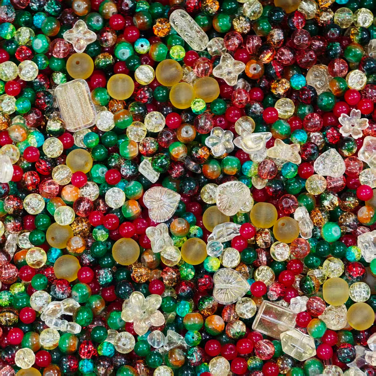 Glass beads- Christmas (for keychains, phone chains,bracelet, necklace)