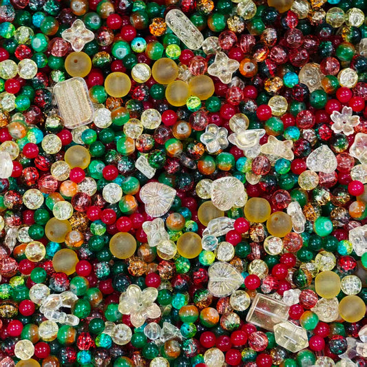 Glass beads- Christmas (for keychains, phone chains,bracelet, necklace)