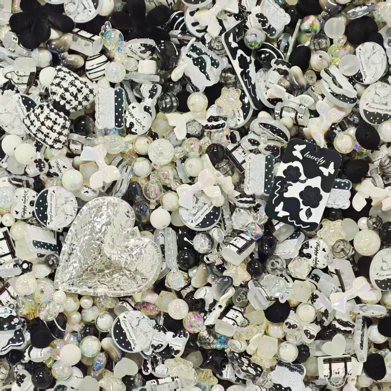 Acrylic Beads -Moonlit Butterfly (for beaded pen, keychains, phone chains)