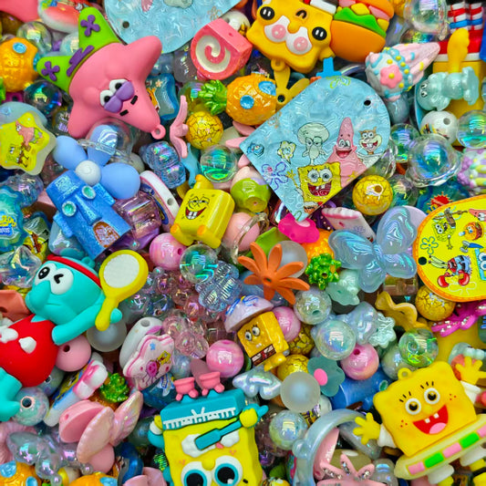 Acrylic beads-SpongeBob (for beadable pens, keychains, phone chains)