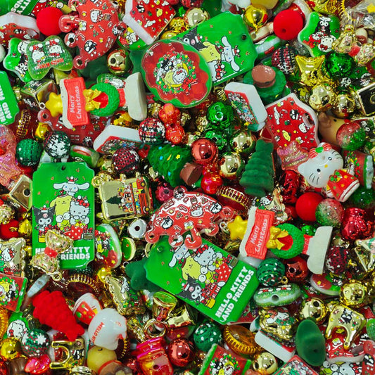 Acrylic beads - Christmas Sanrio (for beadable pens, keychains, phone chains)
