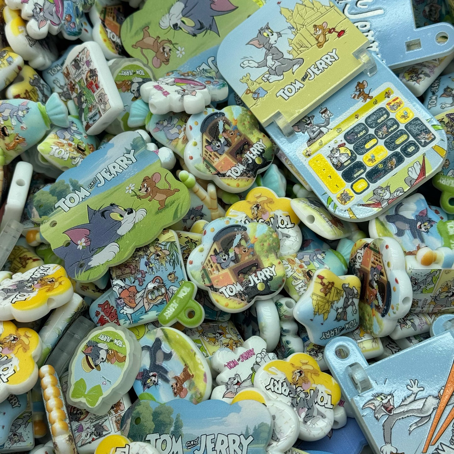 Acrylic Beads - Tom and Jerry for beadable pens, keychains, phone chains
