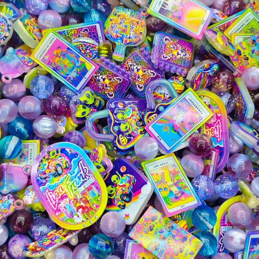 Acrylic beads-Lisa frank (for beadable pens, keychains, phone chains)