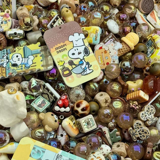 Acrylic beads- Brown Snoopy  (for beadable pens, keychains, phone chains