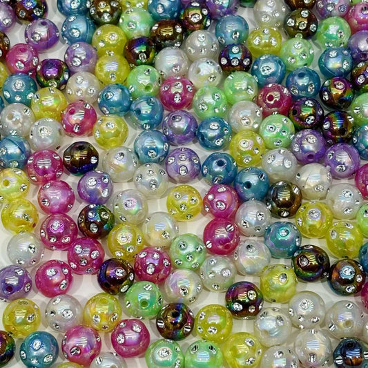 (LAST ONE) Acrylic beads-colorful shiny beads (Rainbow) for beadable pens, keychains, phone chains