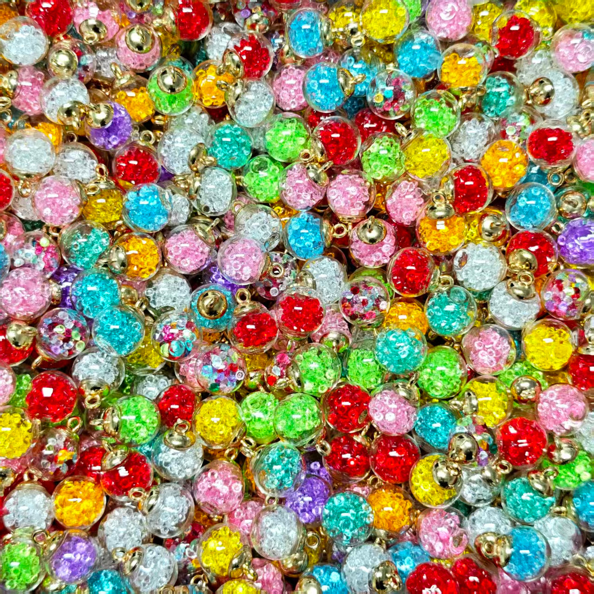 Glass charms - Diamond glass ball (for beaded pen, keychains, phone chains）