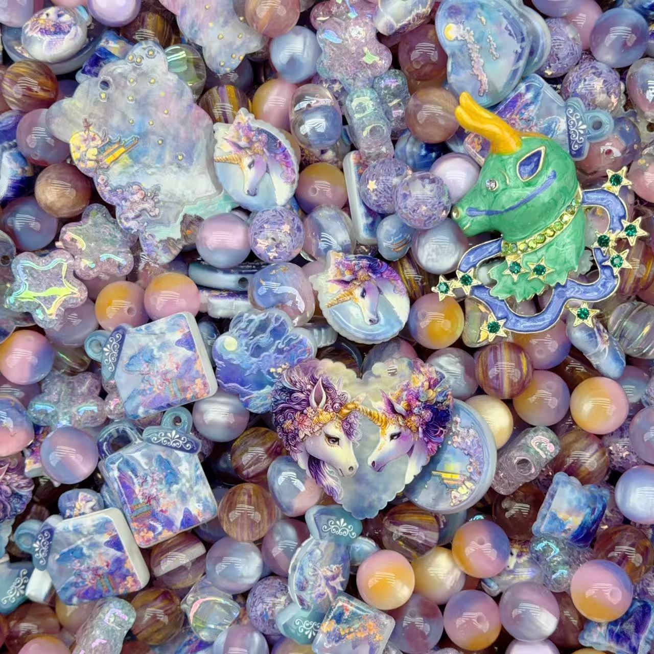 Acrylic Beads - Unicorn (for beaded pen, keychains, phone chains)