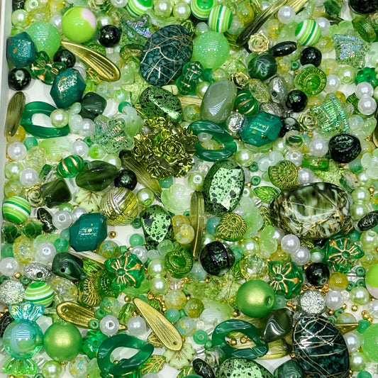 Acrylic beads-Emerald Forest (Green) for beadable pens, keychains, phone chains