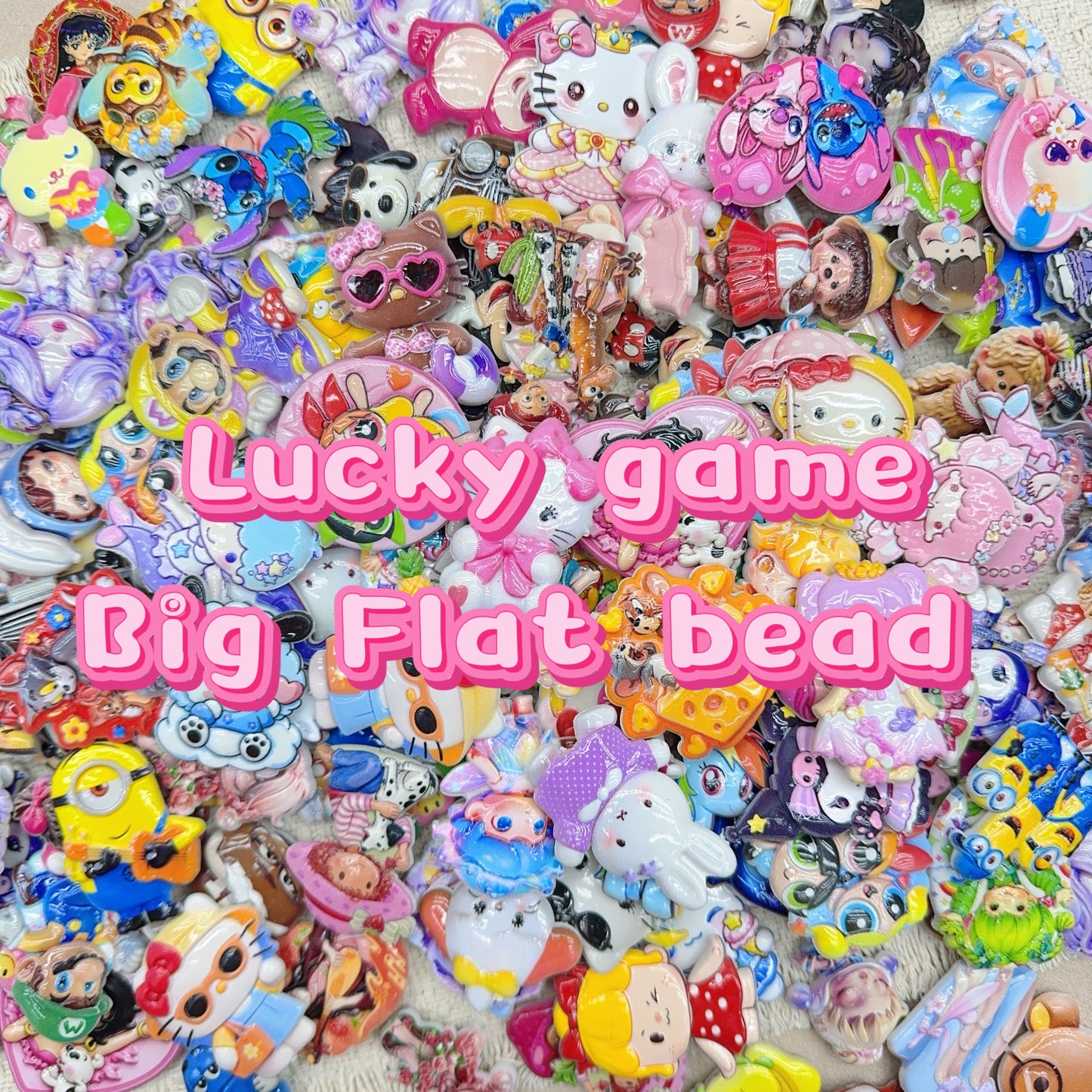 Lucky game - Big Flat beads (for beaded pen, keychains etc)