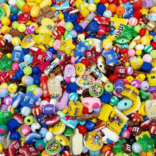 Acrylic beads-M&M(Colorful)for beadable pens, keychains, phone chains
