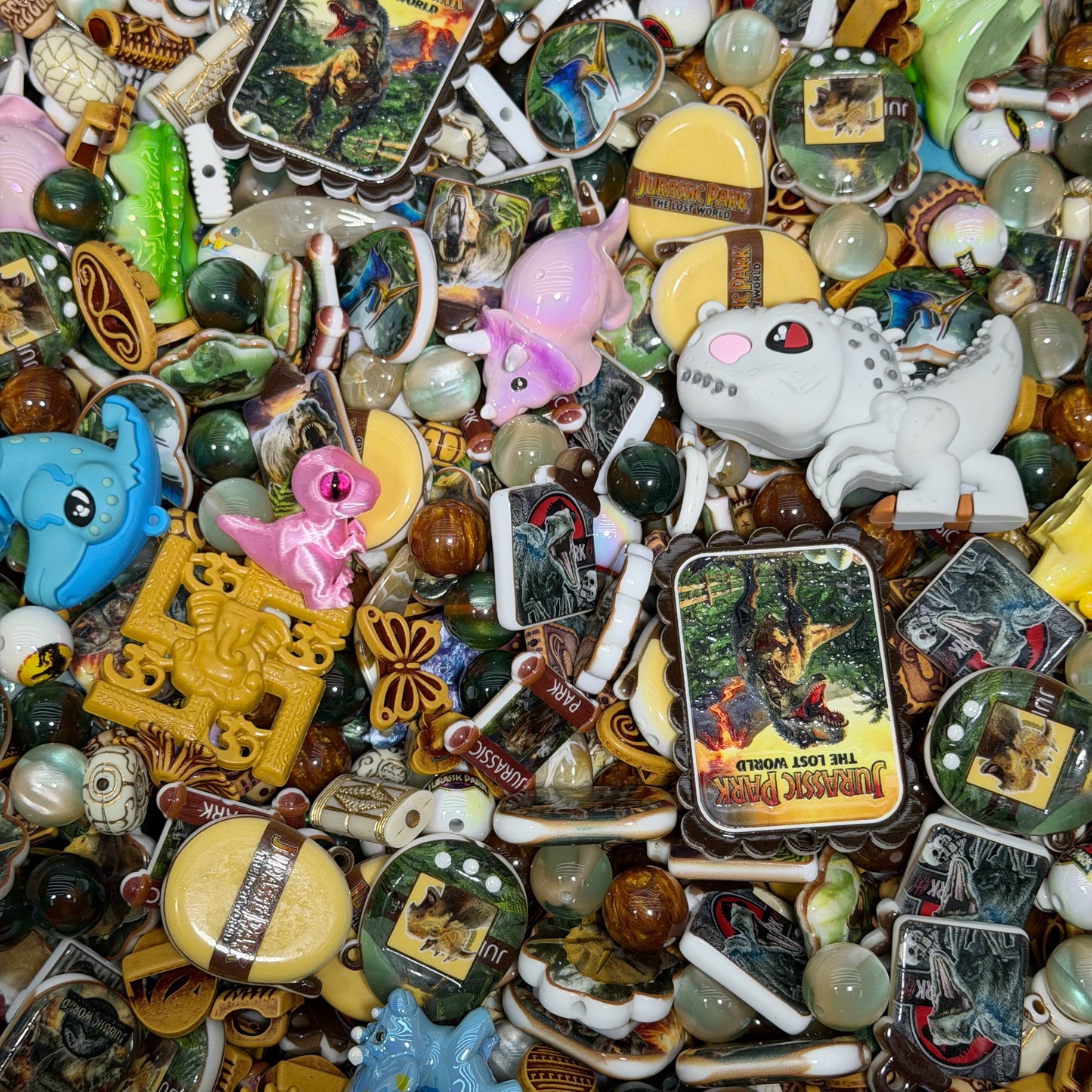 Acrylic beads- Jurassic(for beadable pens, keychains, phone chains)