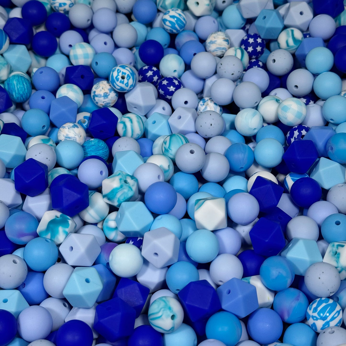 Silicon beads-Blue (for beadable pens, keychains, phone chains