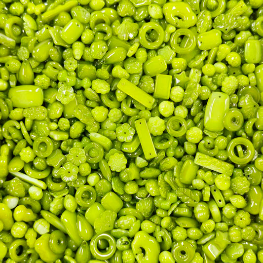 Glass Beads -Jade-liked mix (for beadable pens, keychains, phone chains)