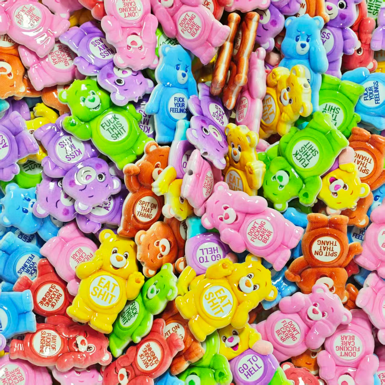 Acrylic beads - Bad bear (for beadable pens, keychains, phone chains)