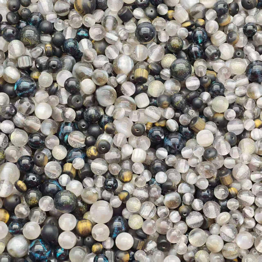 Crazy BOGO！ Resin beads - Black and white (for beadable pens, keychains, phone chains)