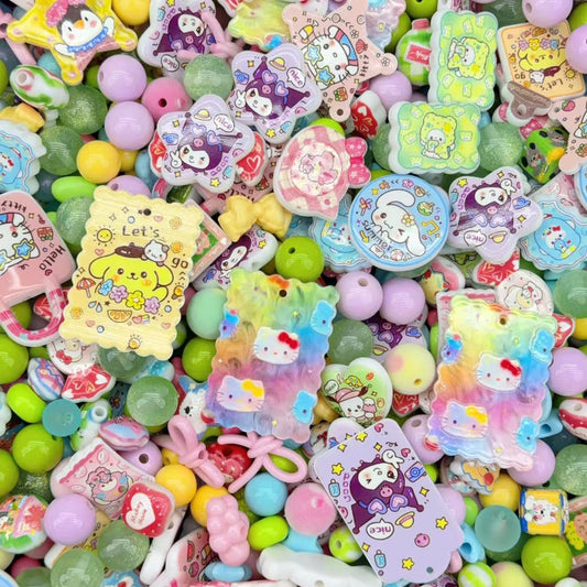Acrylic Beads - Summer Sanrio (for beaded pen, keychains, phone chains)