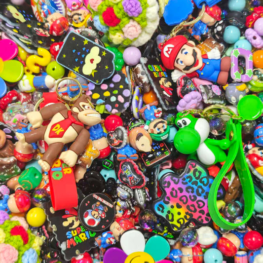 Acrylic Beads -Colorful Mario (for keychains, phone chains)