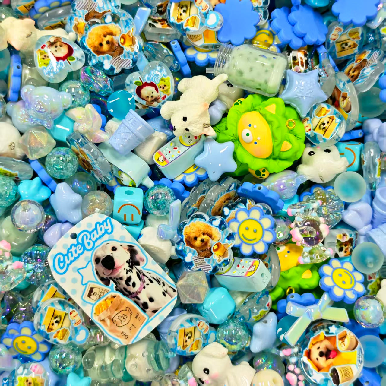 Acrylic Beads -Puppy (for keychains, phone chains)