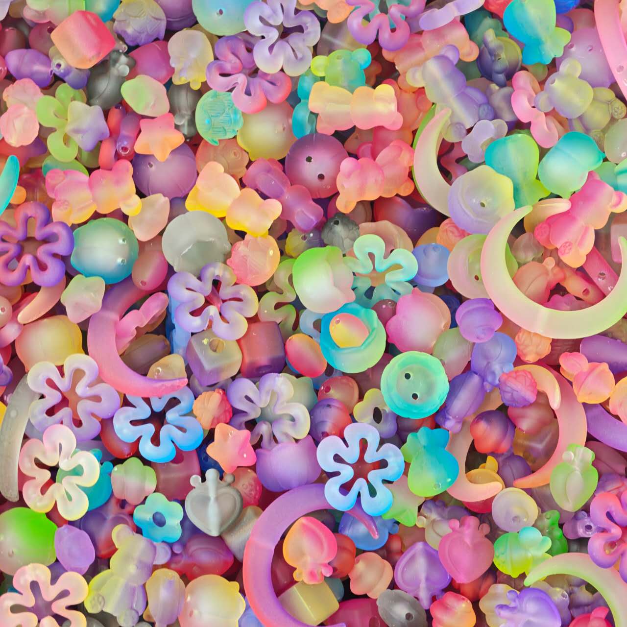 Acrylic beads - Frosted gradient (for beadable pens, keychains, phone chains)