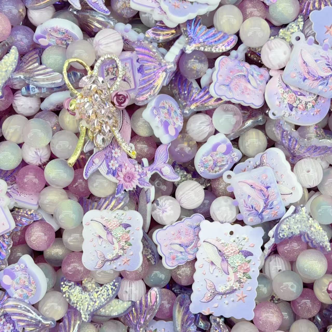 Acrylic Beads - Dream whale (for beaded pen, keychains, phone chains)