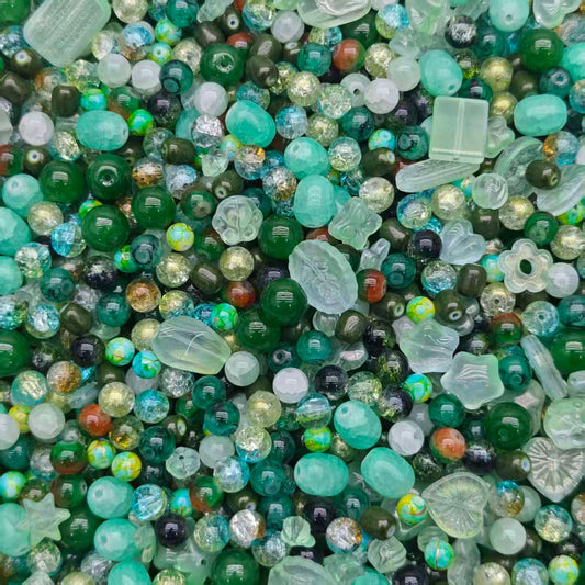 Glass beads-Green  (for beaded pen, keychains, phone chains)