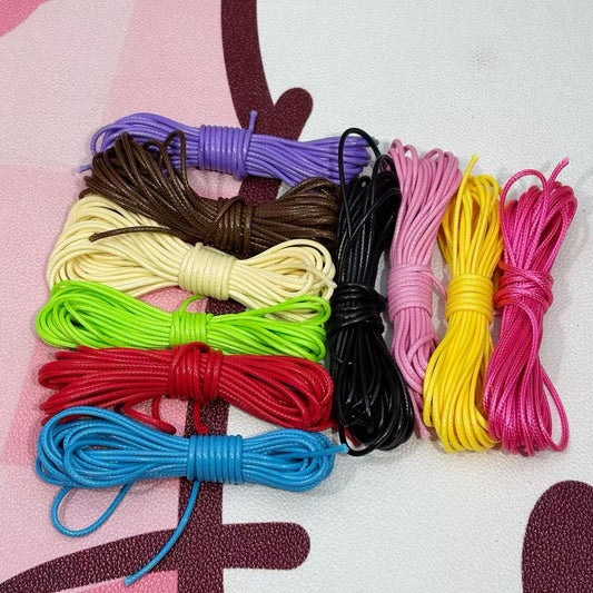 Ten-Color Faux Leather Cord Set – 50 Meters Total (5m Each) | DIY Bracelet, Necklace & Craft String