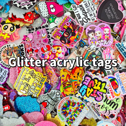 Lucky Game-Glitter Acrylic tags