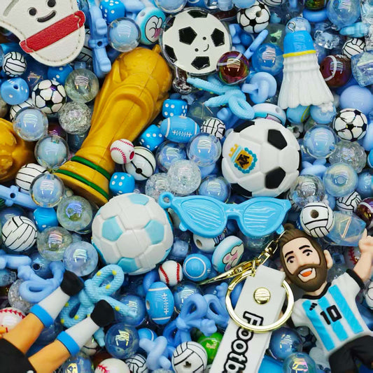 Acrylic beads-Football (for beadable pens, keychains, phone chains)