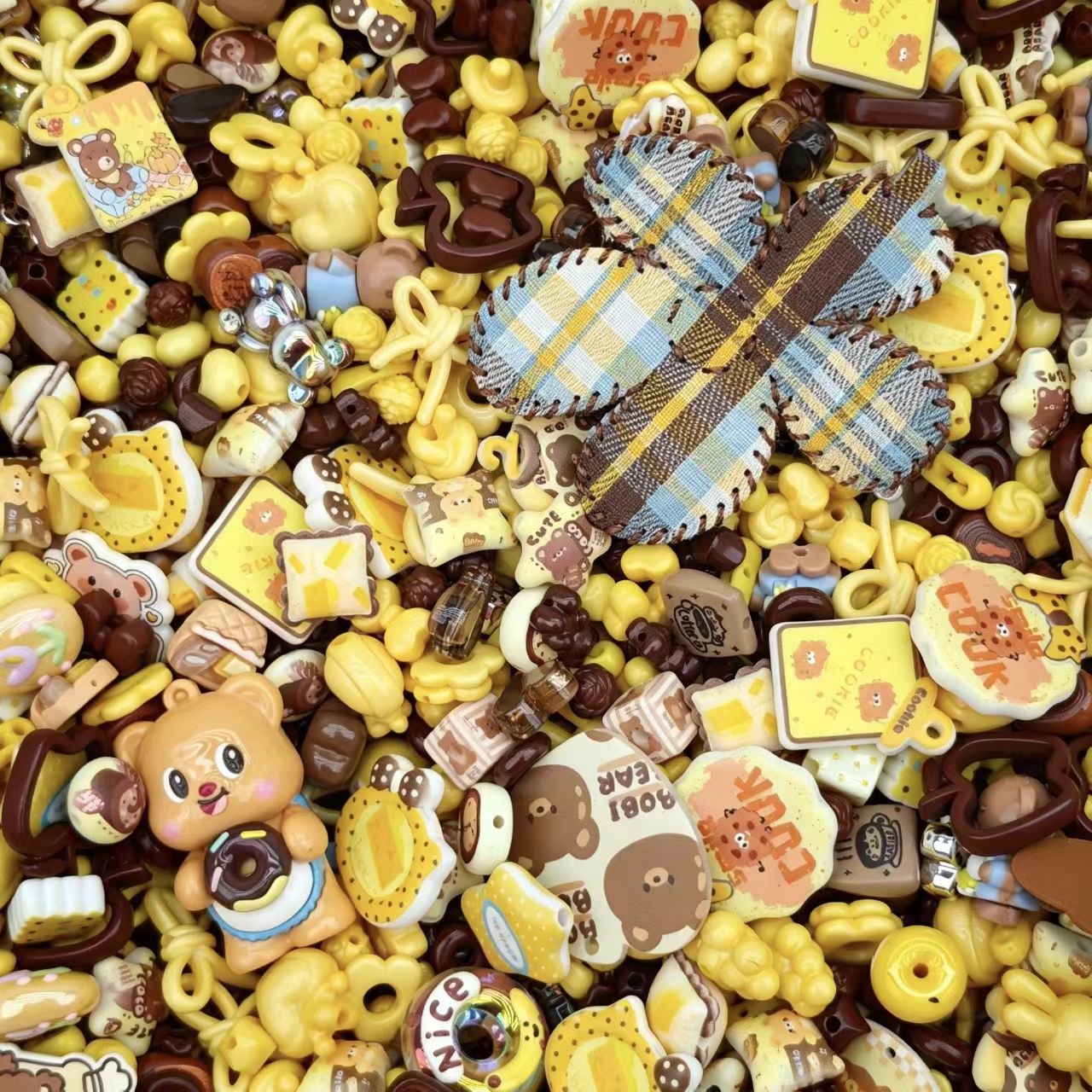 (BOGO)Acrylic beads- Cookie bear (for beadable pens, keychains, phone chains)