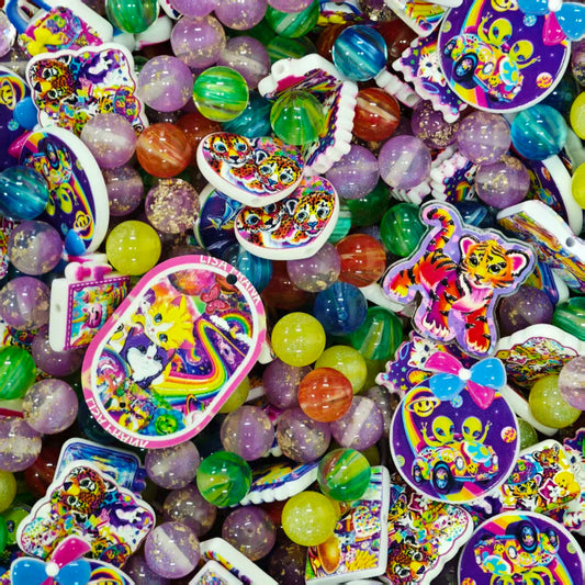 Acrylic Beads - Lisa frank (for beaded pen, keychains, phone chains)