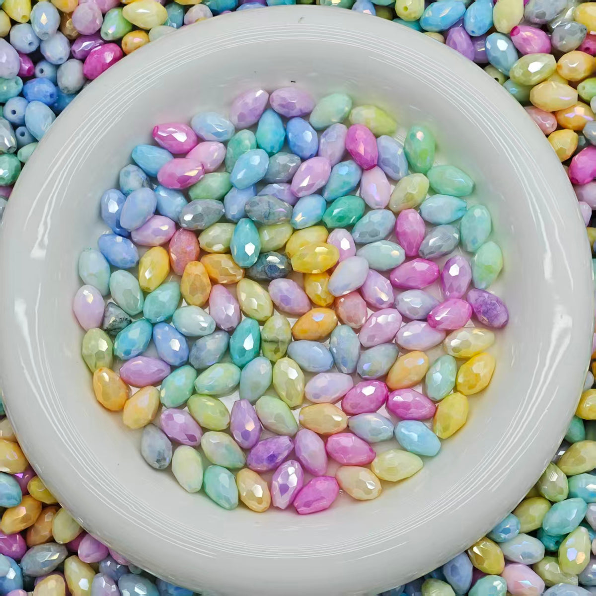 High quality Blingbling glass beads -Macaron rice shape (for keychains, phone chains,bracelet, necklace）