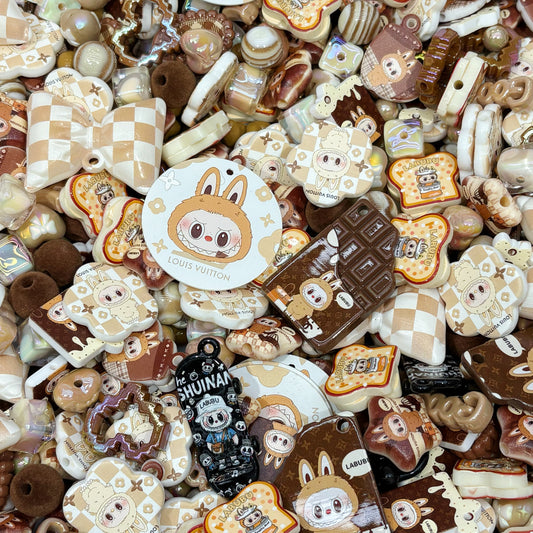 Acrylic beads-Chocolate Labubu (for beadable pens, keychains, phone chains)