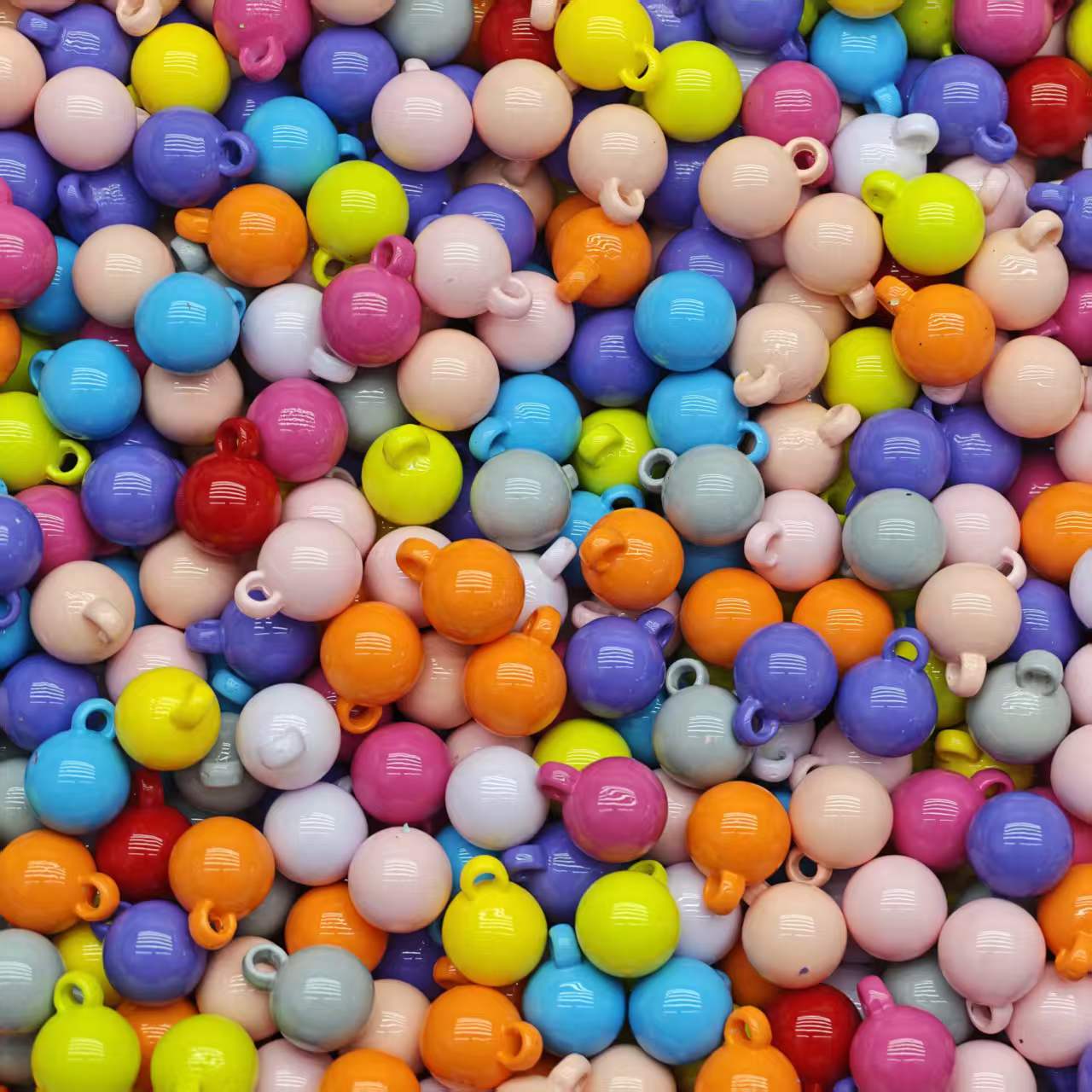 Acrylic beads - Baked solid color hanging beads (for beadable pens, keychains, phone chains)