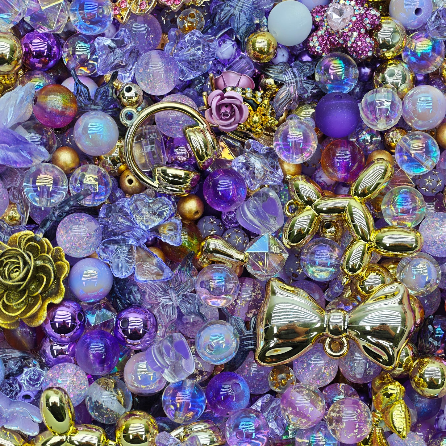 Acrylic beads-Purple Gold（for beadable pens, keychains, phone chains