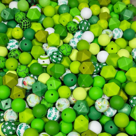 Silicon beads-Green (for beadable pens, keychains, phone chains