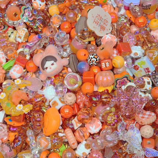 Acrylic beads-Orange Land（Orange) for beadable pens, keychains, phone chains