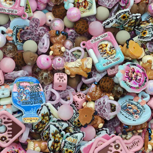 Acrylic Beads -Cow (for beadable pens, keychains, phone chains)