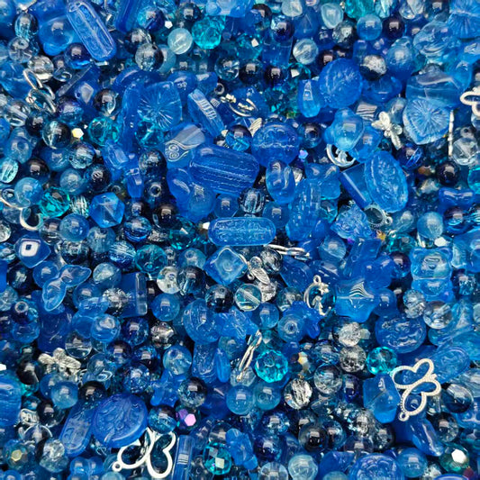 Glass beads -blue(for beadable pens, keychains, phone chains)